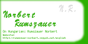 norbert rumszauer business card